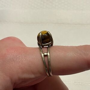 Tigers eye sterling silver ring, size 7
